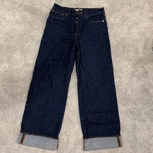 Madewell Low Slung Baggy Dark Wash Jeans